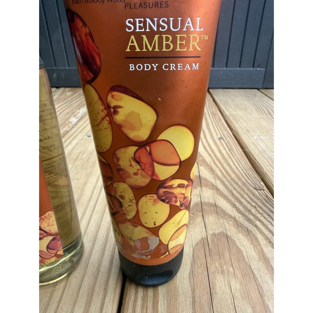 Sensual Amber Bath & Body Works Lot Creamy Body Wash, Body Cream, Body Splash